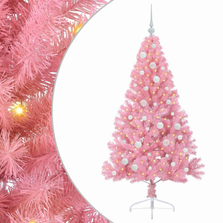 vidaXL Kunstmatig Voorverlicht Kerstboom met 150 LED Roze 150 cm PVC afbeelding2 - 1