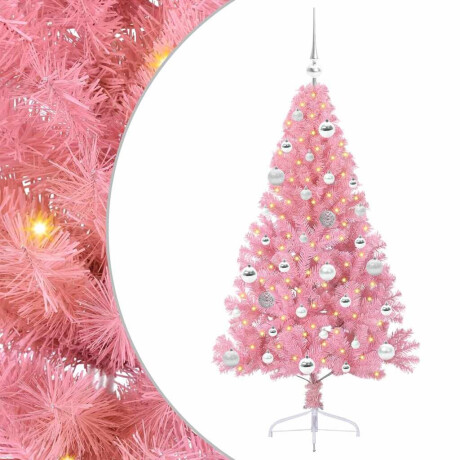 vidaXL Kunstmatig Voorverlicht Kerstboom met 150 LED Roze 150 cm PVC afbeelding2 - 1