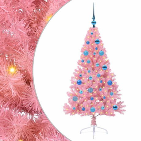 vidaXL Kunstmatig Voorverlicht Kerstboom met 150 LED Roze 150 cm PVC afbeelding2 - 1