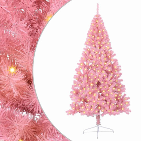 vidaXL Kunst Kerstboom met verlichting Roze 240 cm PVC afbeelding2 - 1