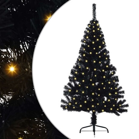 vidaXL Kunstmatig Voorverlicht Kerstboom met 150 LED Zwart 120 cm PVC afbeelding2 - 1