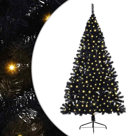 vidaXL Kunstmatig Voorverlicht Kerstboom met 300 LED Zwart 180 cm PVC afbeelding2 - 1