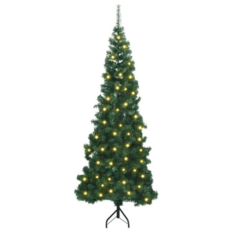 vidaXL Hoek Kunstkerstboom met 300 LED Groen 180 cm PVC en Metaal afbeelding2 - 1