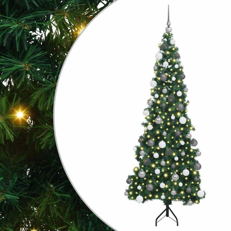 vidaXL Hoek Kunstkerstboom met 300 LED Groen 180 cm PVC en Metaal afbeelding2 - 1