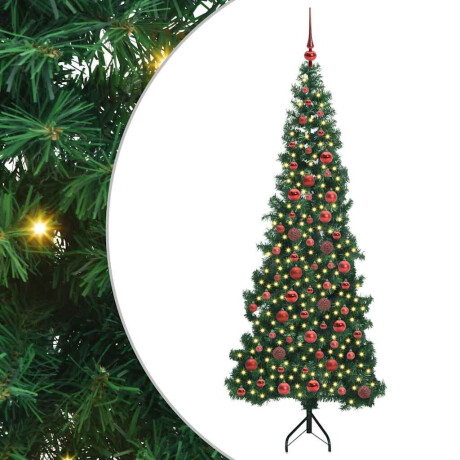 vidaXL Hoek Kunstkerstboom met 300 LED Groen 180 cm PVC en Metaal afbeelding2 - 1