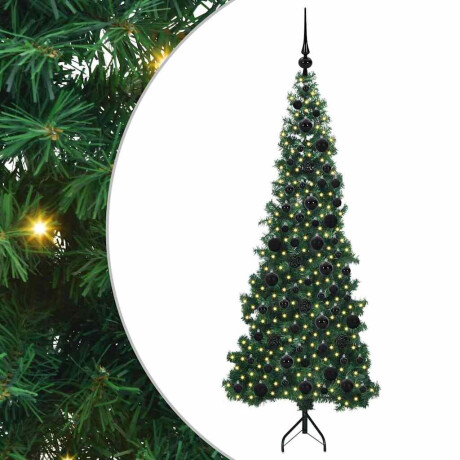 vidaXL Hoek Kunstkerstboom met 300 LED Groen 180 cm PVC en Metaal afbeelding2 - 1