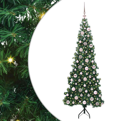 vidaXL Hoek Kunstkerstboom met 300 LED Groen 180 cm PVC en Metaal afbeelding2 - 1