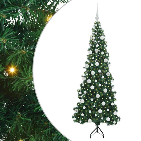 vidaXL Hoek Kunstkerstboom met 300 LED Groen 180 cm PVC en Metaal afbeelding2 - 1