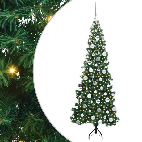 vidaXL Hoek Kunstkerstboom met 300 LED Groen 180 cm PVC en Metaal afbeelding2 - 1
