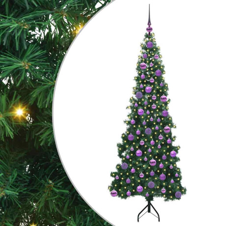 vidaXL Hoek Kunstkerstboom met 300 LED Groen 180 cm PVC en Metaal afbeelding2 - 1