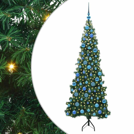 vidaXL Hoek Kunstkerstboom met 300 LED Groen 180 cm PVC en Metaal afbeelding2 - 1