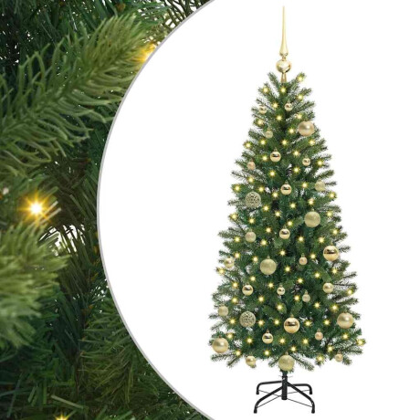 vidaXL Kunstkerstboom met 150 LED met standaard Groen 120 cm PE en PVC afbeelding2 - 1