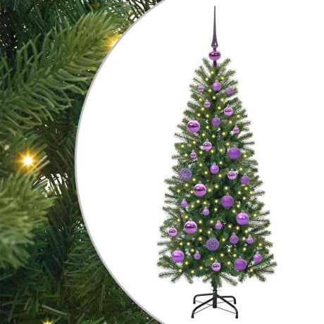 vidaXL Kunstkerstboom met 150 LED met standaard Groen 120 cm PE en PVC afbeelding2 - 1