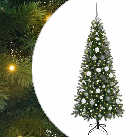 vidaXL Kunstkerstboom met 300 LED met standaard Groen 180 cm PE en PVC afbeelding2 - 1
