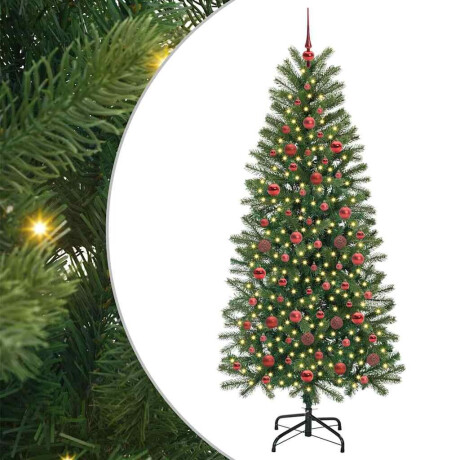 vidaXL Kunstkerstboom met 300 LED met standaard Groen 180 cm PE en PVC afbeelding2 - 1