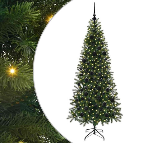 vidaXL Kunstkerstboom met 300 LED met standaard Groen 180 cm PE en PVC afbeelding2 - 1