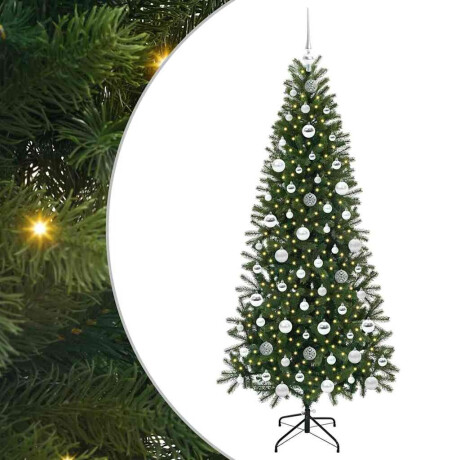 vidaXL Kunstkerstboom met 300 LED met standaard Groen 180 cm PE en PVC afbeelding2 - 1