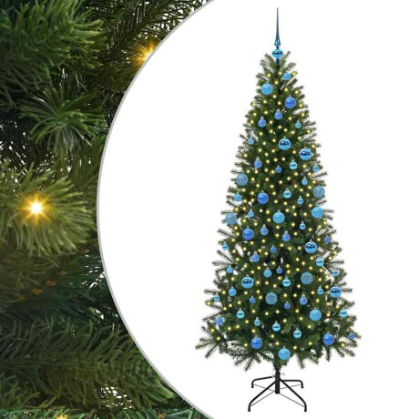 vidaXL Kunstkerstboom met 300 LED met standaard Groen 180 cm PE en PVC afbeelding2 - 1