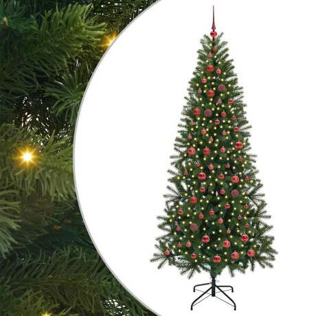 vidaXL Kunstkerstboom met 300 LED met standaard Groen 210 cm PE en PVC afbeelding2 - 1
