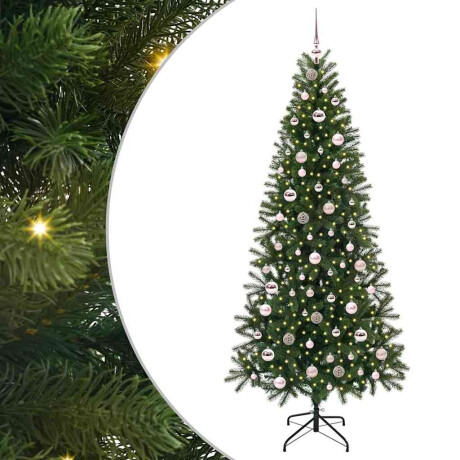 vidaXL Kunstkerstboom met 300 LED met standaard Groen 210 cm PE en PVC afbeelding2 - 1