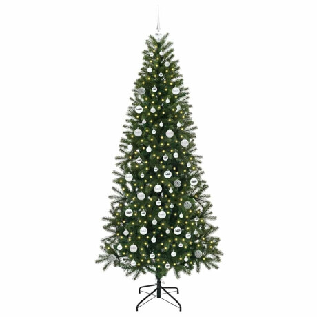 vidaXL Kunstkerstboom met 300 LED met standaard Groen 210 cm PE en PVC afbeelding2 - 1