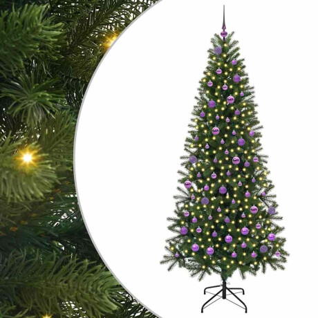 vidaXL Kunstkerstboom met 300 LED met standaard Groen 210 cm PE en PVC afbeelding2 - 1