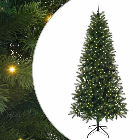 vidaXL Kunstkerstboom met 300 LED met standaard Groen 240 cm PE en PVC afbeelding2 - 1