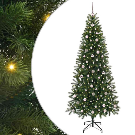 vidaXL Kunstkerstboom met 300 LED met standaard Groen 240 cm PE en PVC afbeelding2 - 1
