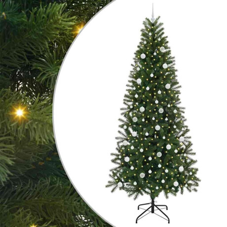 vidaXL Kunstkerstboom met 300 LED met standaard Groen 240 cm PE en PVC afbeelding2 - 1