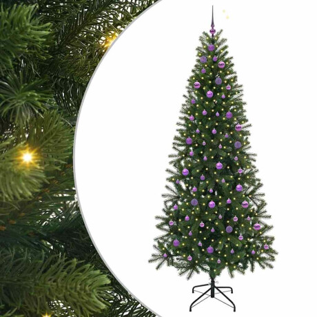 vidaXL Kunstkerstboom met 300 LED met standaard Groen 240 cm PE en PVC afbeelding2 - 1