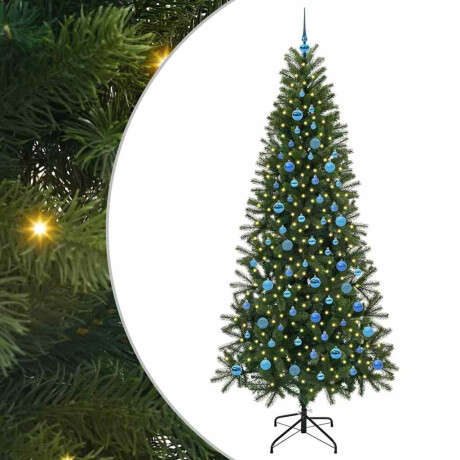 vidaXL Kunstkerstboom met 300 LED met standaard Groen 240 cm PE en PVC afbeelding2 - 1