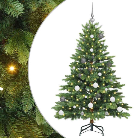vidaXL Kunstkerstboom met 150 LED met standaard Groen 150 cm PE en PVC afbeelding2 - 1
