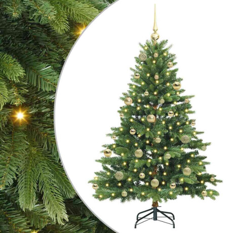 vidaXL Kunstkerstboom met 150 LED met standaard Groen 150 cm PE en PVC afbeelding2 - 1