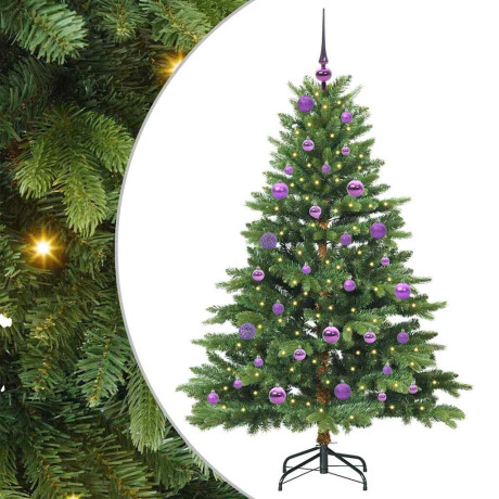 vidaXL Kunstkerstboom met 150 LED met standaard Groen 150 cm PE en PVC afbeelding2 - 1