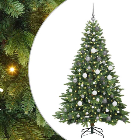 vidaXL Kunstkerstboom met 300 LED met standaard Groen 180 cm PE en PVC afbeelding2 - 1