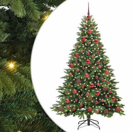 vidaXL Kunstkerstboom met 300 LED met standaard Groen 180 cm PE en PVC afbeelding2 - 1