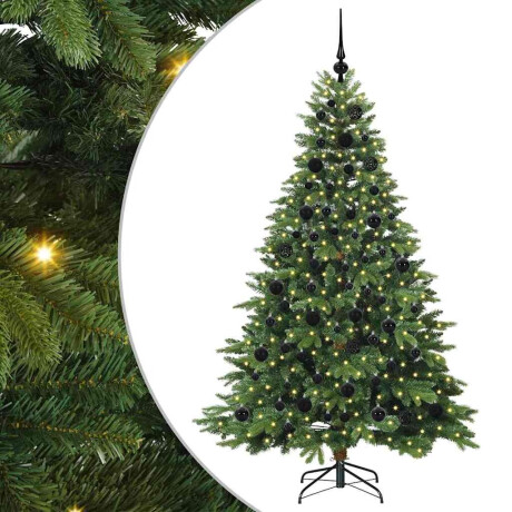 vidaXL Kunstkerstboom met 300 LED met standaard Groen 180 cm PE en PVC afbeelding2 - 1
