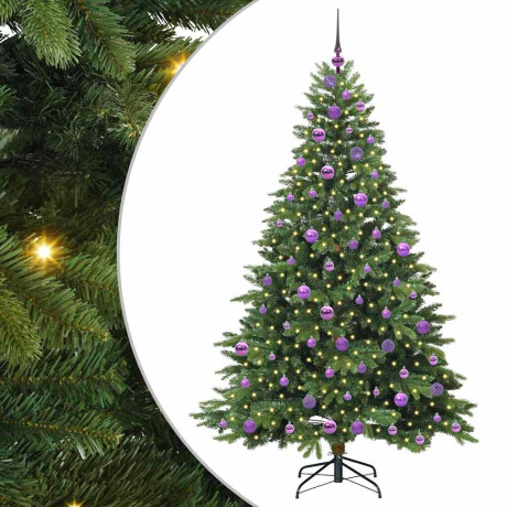 vidaXL Kunstkerstboom met 300 LED met standaard Groen 180 cm PE en PVC afbeelding2 - 1