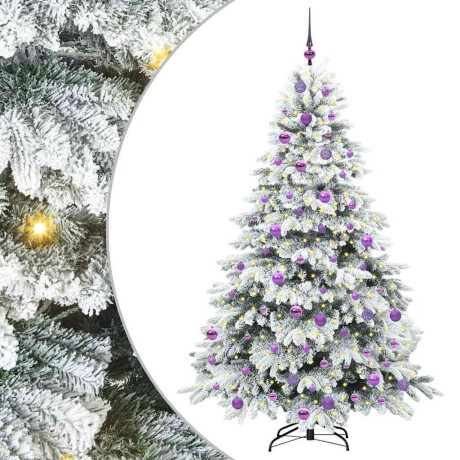 vidaXL Kunstkerstboom met 300 LED met standaard Groen 180 cm PE en PVC afbeelding2 - 1