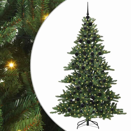 vidaXL Kunstmatige Inklapbare Kerstboom met 300 LED's Groen 180 cm PVC afbeelding2 - 1
