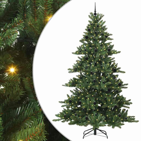 vidaXL Kunstmatige Inklapbare Kerstboom met 300 LED's Groen 240 cm PVC afbeelding2 - 1