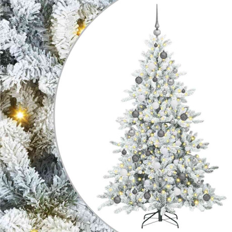vidaXL Kunstmatige Inklapbare Kerstboom met 300 LED's Wit 180 cm PVC afbeelding2 - 1