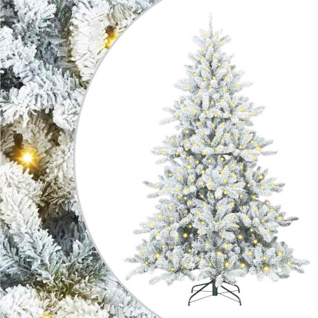 vidaXL Kunstmatige Inklapbare Kerstboom met 300 LED's Wit 210 cm PVC afbeelding2 - 1