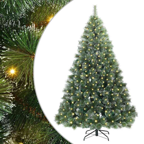 vidaXL Kunstkerstboom met 300 LED met standaard Groen 240 cm PE en PVC afbeelding2 - 1