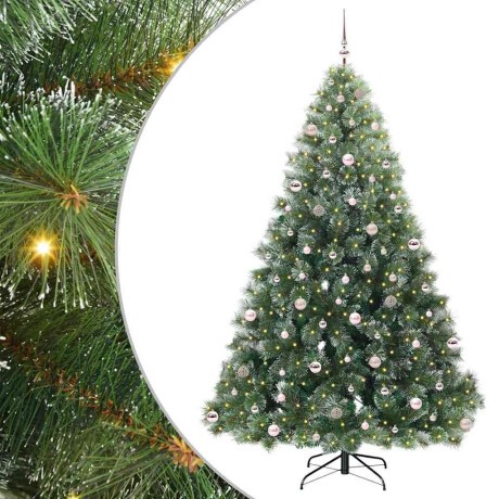 vidaXL Kunstkerstboom met 300 LED met standaard Groen 240 cm PE en PVC afbeelding2 - 1