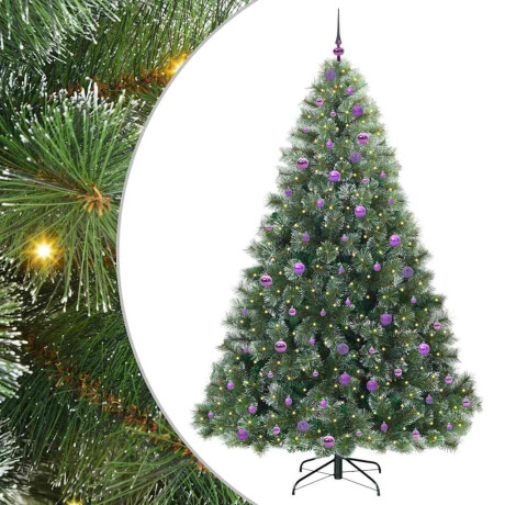 vidaXL Kunstkerstboom met 300 LED met standaard Groen 240 cm PE en PVC afbeelding2 - 1