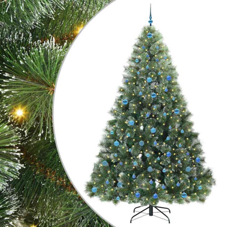 vidaXL Kunstkerstboom met 300 LED met standaard Groen 240 cm PE en PVC afbeelding2 - 1