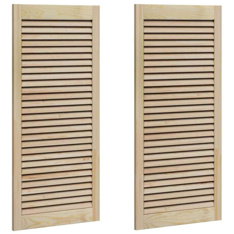 vidaXL Kastdeur 2 pcs Naturel 49,5 x 2,1 x 110 cm Massief grenenhout afbeelding2 - 1