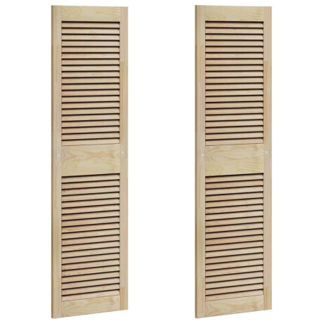vidaXL Kastdeur 2 pcs Naturel 39,5 x 2,1 x 140,5 cm Massief grenenhout afbeelding2 - 1