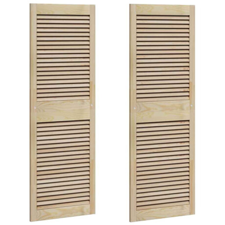 vidaXL Kastdeuren 2 pcs Bruin 140.5 x 49.5 x 2.1 cm Massief grenenhout afbeelding2 - 1